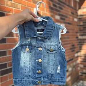 OshKosh B'gosh Blue Denim Vest with Gold Buttons